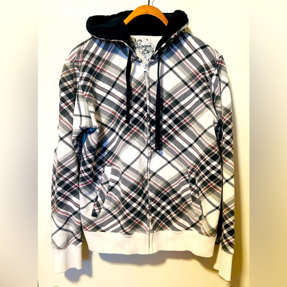 Burton machine plaid hoodie sweatshirt